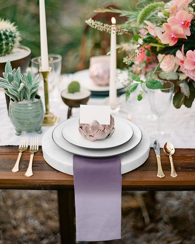 Cloth Napkins Set of 8 Purple Ombre Cocktail Napkins Gradient Gradual Color Washable Soft Dinner Table Napkins for Party Wedding Banquet Hotel Holiday Everyday Use 20x20 Inch