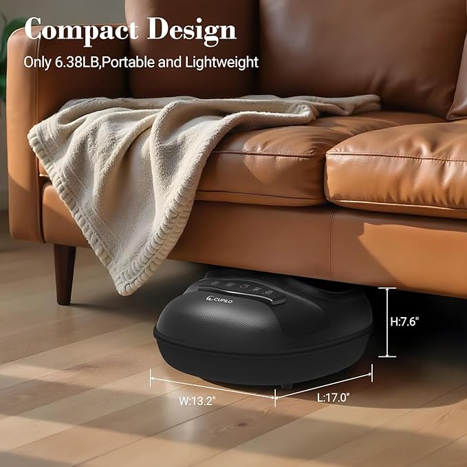 FSA Eligible HSA Foot Massager with Heat [Remote Control], Shiatsu Foot Massager Machine 5 Compression Levels, Electric Feet Massager for Foot Pain Relief, Gifts for Seniors Elderly Parents
