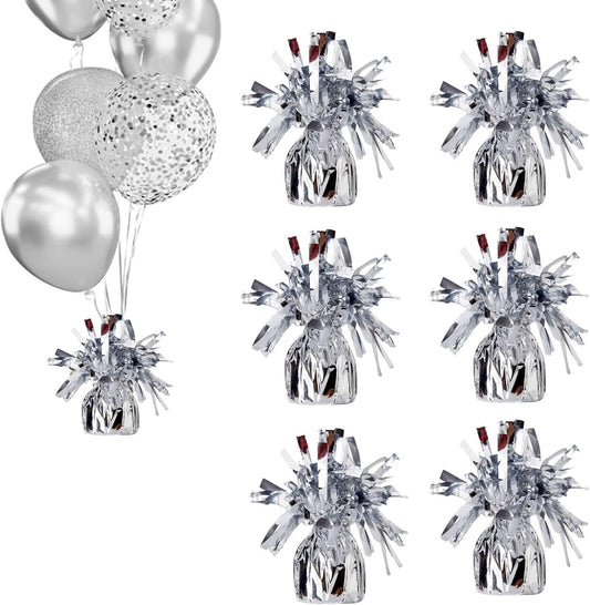 balloon weights are perfect for parties, birthdays, weddings. Each pack includes 6PCS durable weights that easily decorate balloons and elevate any celebration. (Silver)