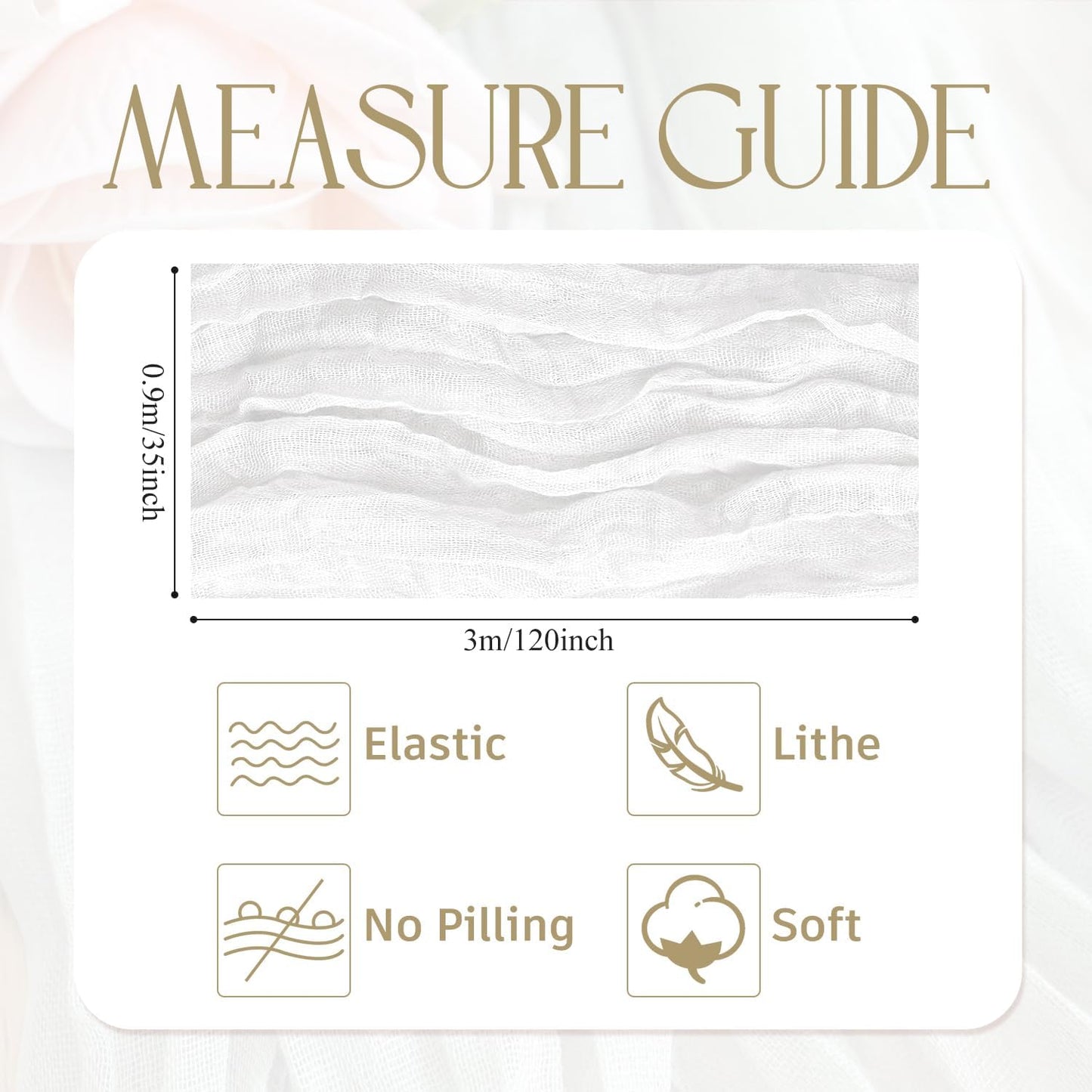 Wokceer Cheesecloth Table Runner White Christmas 4Pack 10FT Ivory Boho Gauze Cheese Cloth Table Runner for Party Long Rustic Sheer Table Runners for Baby Bridal Shower Wedding Easter Table Decor