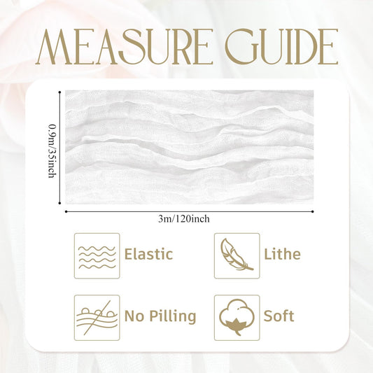 Wokceer Cheesecloth Table Runner White Christmas 3Pack 10FT Ivory Boho Gauze Fall Cheese Cloth Table Runner for Party Rustic Sheer Table Runners for Baby Bridal Shower Wedding Easter Table Decor