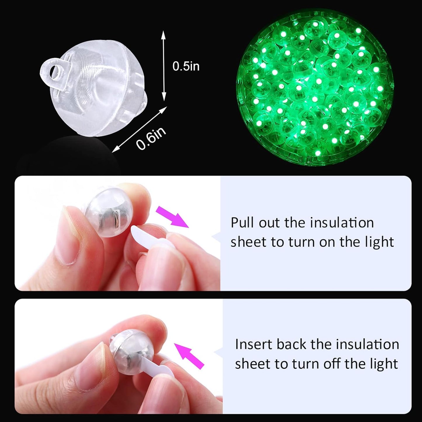 ZGWJ Mini LED Lights, 50PCs Neon Party Lights for Balloons, Paper Lanterns, Wedding, Birthday, Christmas, Halloween Decoration