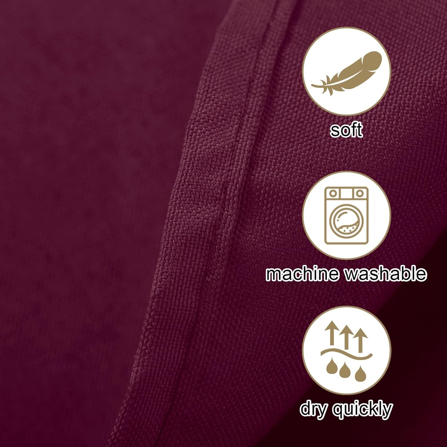 Ascoza 2pack 60x102 Inch Burgundy Rectangular Tablecloth 6 Feet Table Cloth in Polyester Fabric for Wedding/Banquet/Restaurant/Parties