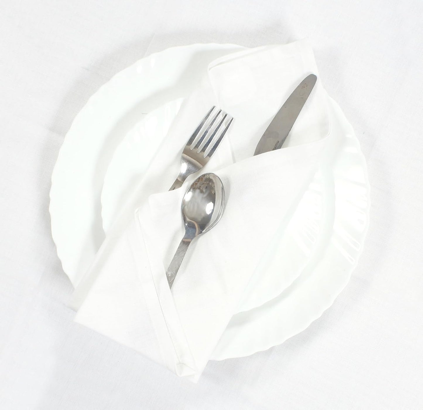 ANA Cloth Napkins Set of 6 (17.5x17.5) inch 100% Cotton Dinner Napkin Washable Hotel Quality Reusable Kitchen & Table Linen for Fall Thanksgiving Family Dinners Weddings & Everyday Use - White