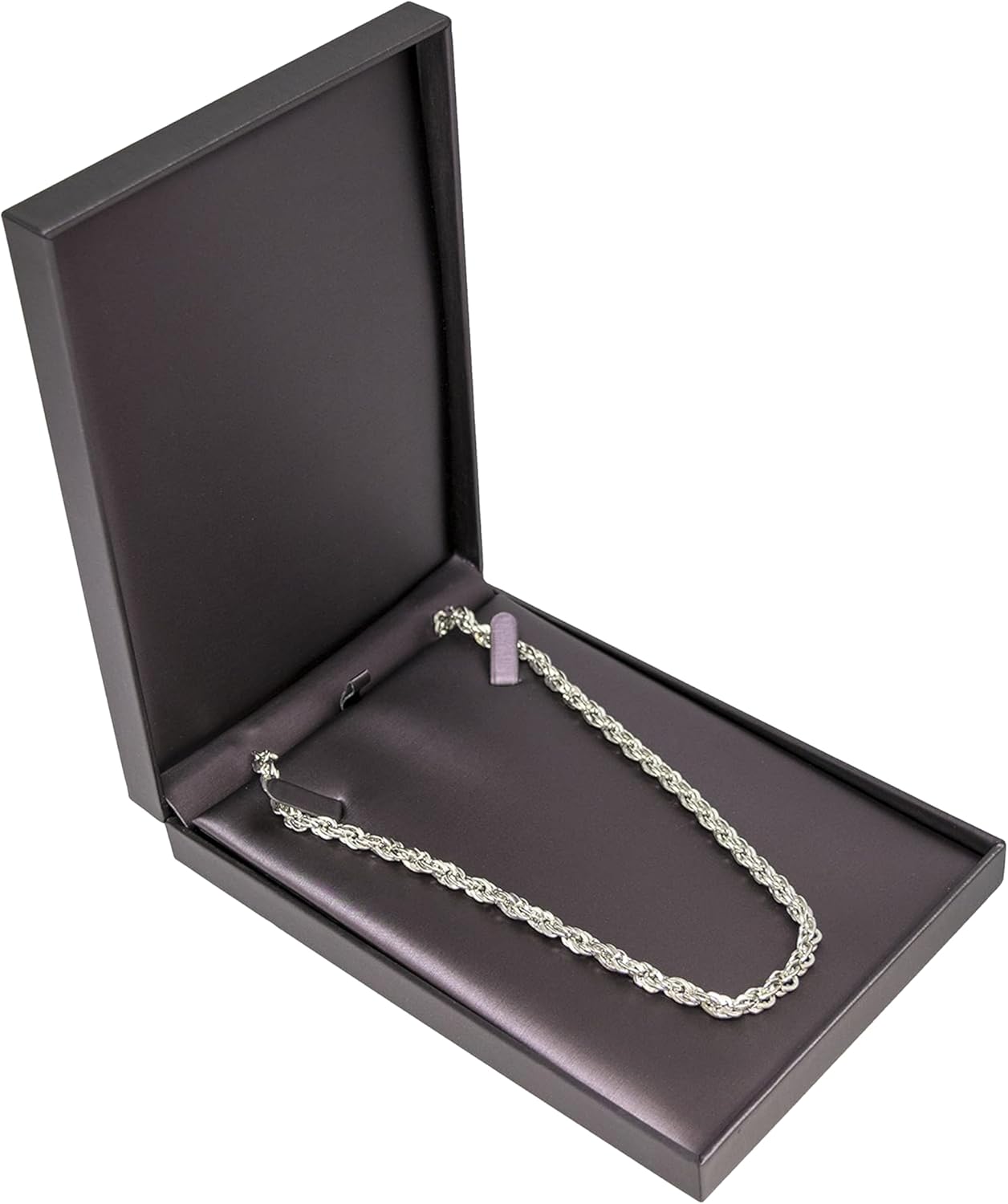 Novel Box Purple Jewelry Box for Necklace 5.5x8x1.87 Inches - Necklaces Gift Box for Proposal Wedding Engagement - Faux Leatherette Jewelry Display Box - Gift Presentation Boxes for Necklaces