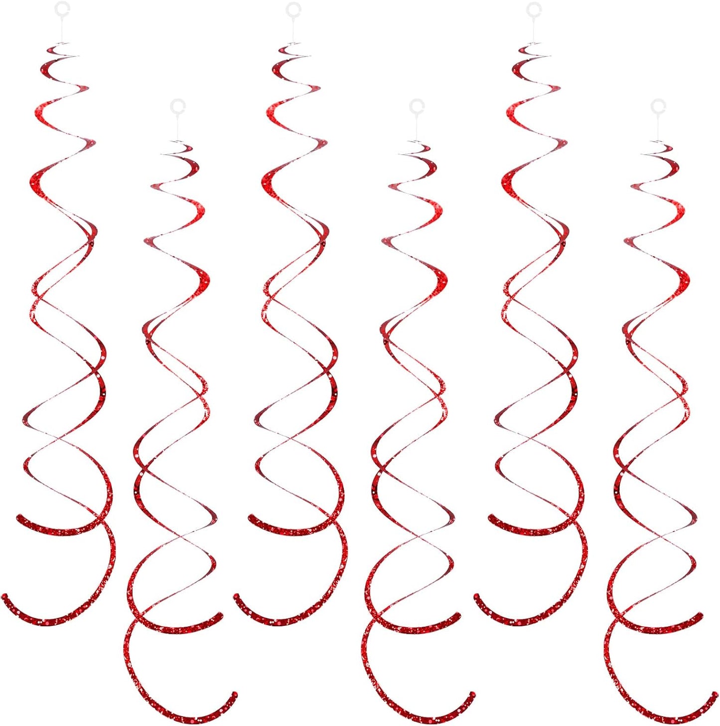 30 Pcs Red Party Hanging Swirl Decorations Plastic Streamer for Ceiling Spiral Decorations Garland for Birthday Wedding Bridal Shower Baby Shower
