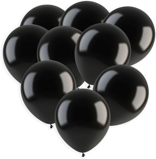 Black Balloons 100 Pack, 12 Inch Black Latex Balloons For Birthdays, Weddings, Baby Showers, Holidays