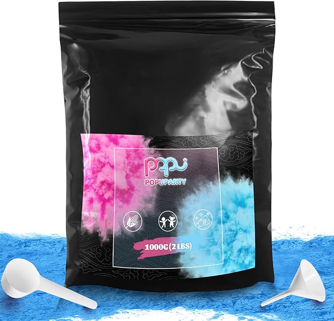 POPUPARTY 1 Pack Black-out Gender Reveal Powder- 2 lbs Blue Powder – Perfect for Baby Gender Reveal, Car Burnout, Color Toss, Photoshoots, Helicopters