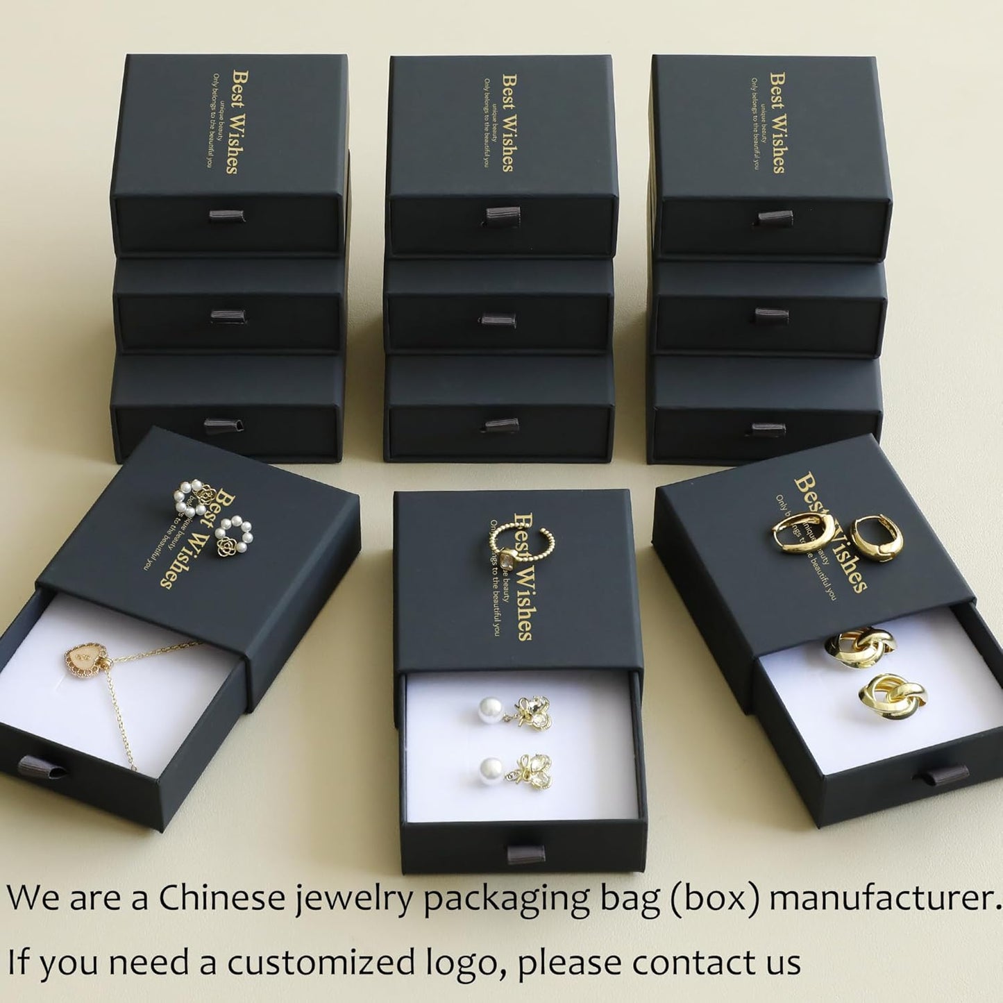 40Pcs Dark Gray Small Jewelry Boxes 3.54×3.54×1.26in Cardboard Jewelry Gift Boxes Jewelry Packaging for Small Business for Necklace Ring Bracelet Earring Display Box
