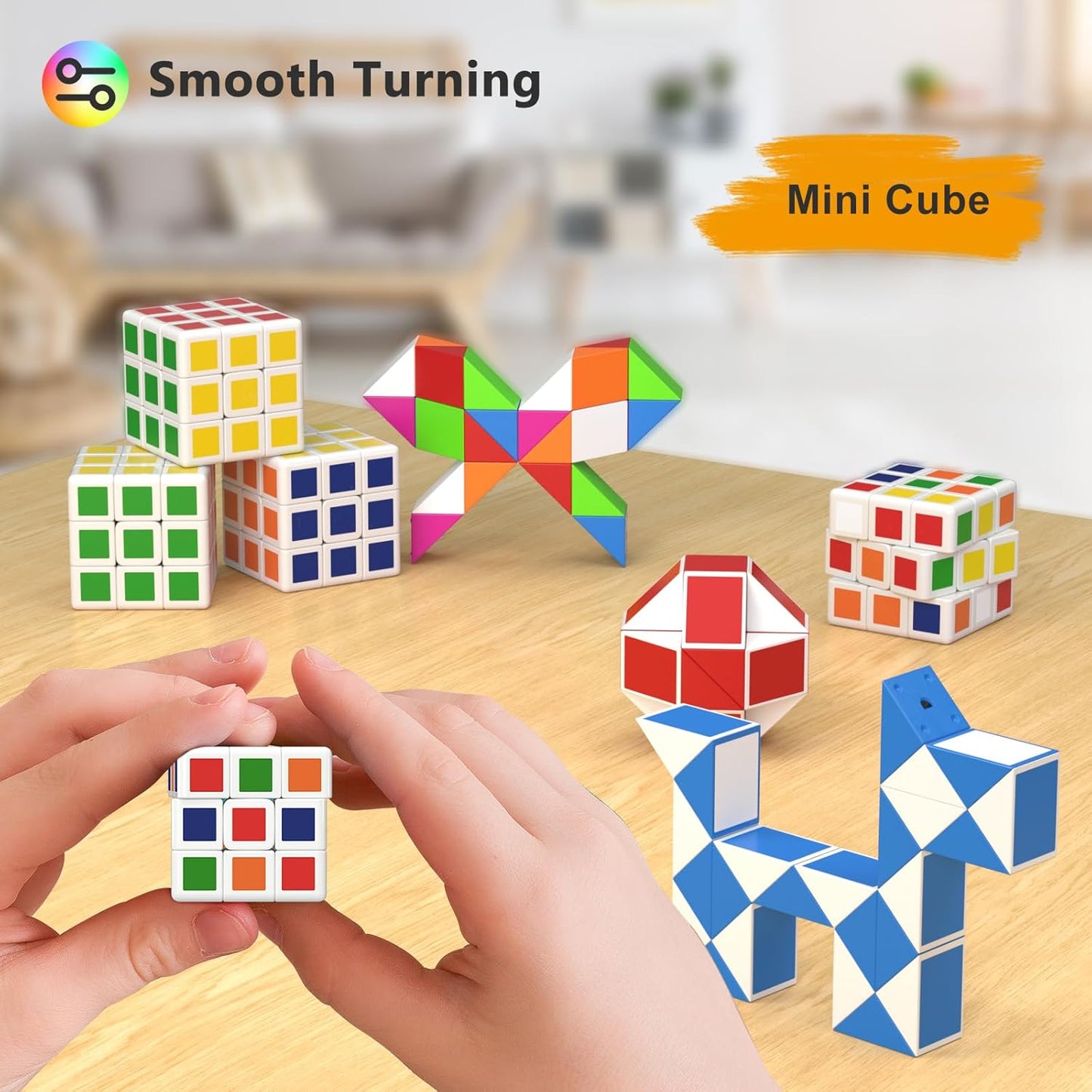 Vdealen 24 Pack Mini Cube&Fidget Snake Cube Puzzle Party Favors for Kids, School Rewards&Classroom Prize for Students, Goodie Bag Stocking Stuffers, Gift for Birthday Valentine Easter Christmas