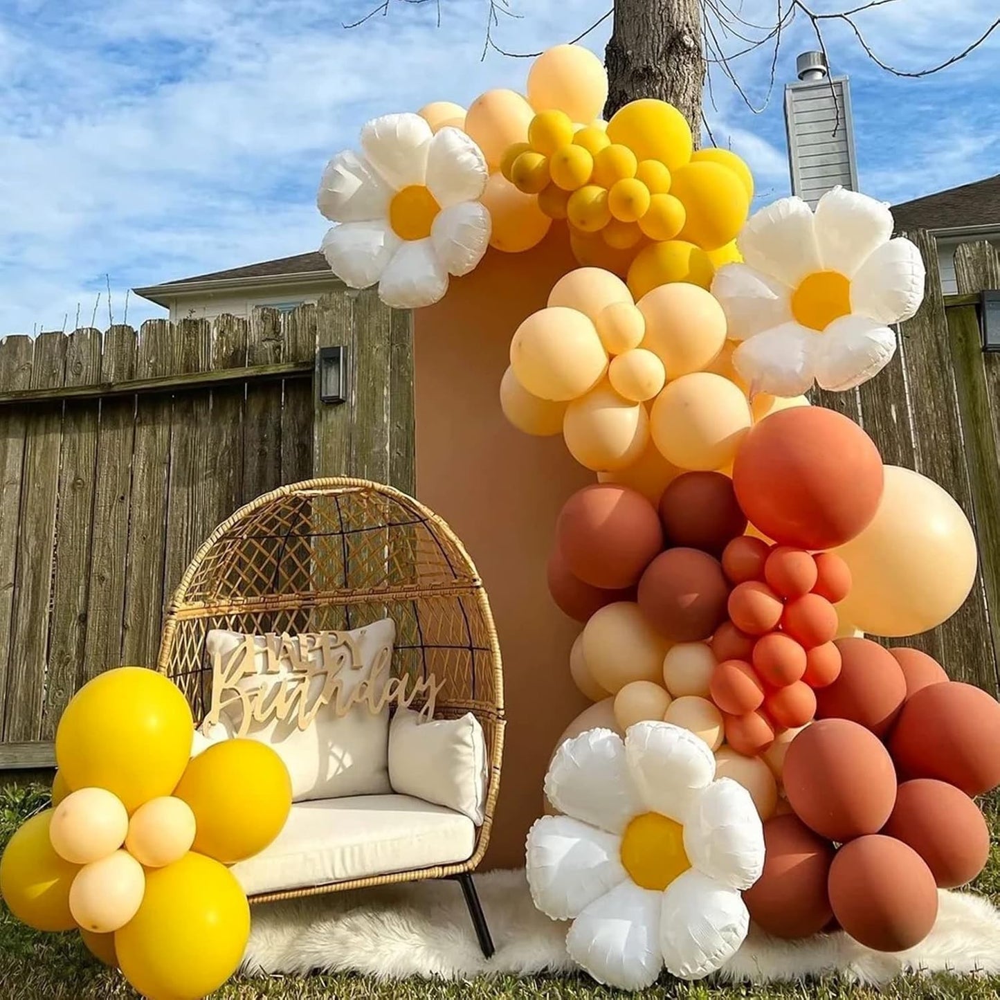 100pcs Mustard Yellow Balloons 18 inch +12 inch +10 inch +5 inch Latex Party Lemon Yellow Balloon Birthday Balloons Matte Yellow Sunflower Balloon Garland Kit Baby Shower Party Decoration