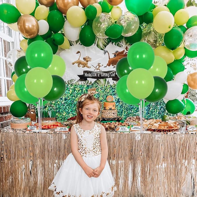 TONIFUL 4 Green Balloon Centerpiece for Table,Balloons Stand Kit for Forest Wild Theme Party,Baby shower,Birthday Decorations,St. Patrick's Day,Christmas,Easter Party Supplies