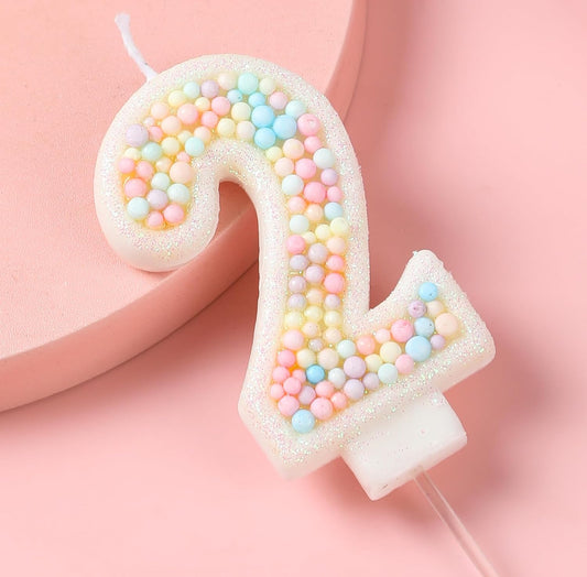 20th Birthday Candle Macaron Glitter 3D Pastel Number 20 Candles for Birthday Cakes Girl Women Sweet Theme Birthday Wedding Anniversary Party Cake Decoration