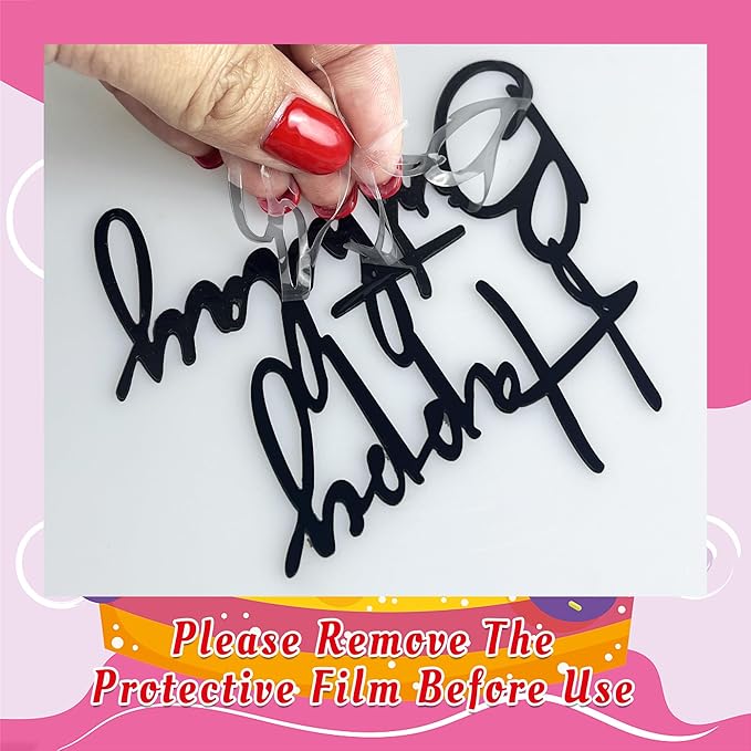 15 PCS Happy Birthday Cake Toppers Acrylic Mirror Inserts for Cakes Cupcakes Desserts 15 Styles 8 Colors