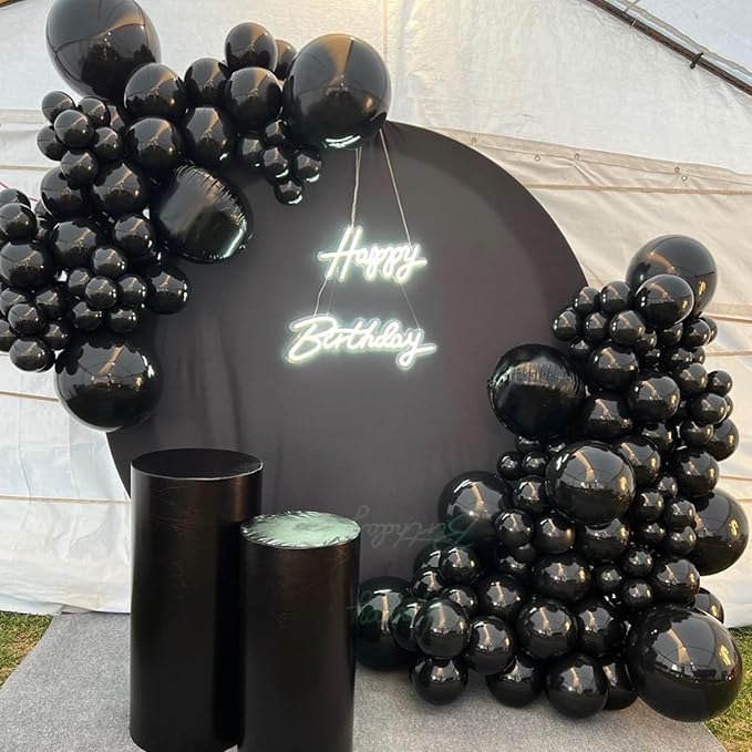 110pcs Black Balloons 12inch Matte Black Latex Party Balloons for Graduation, Wedding, Birthday, New Year, Baby Shower, Anniversary, Holiday Party Decorations