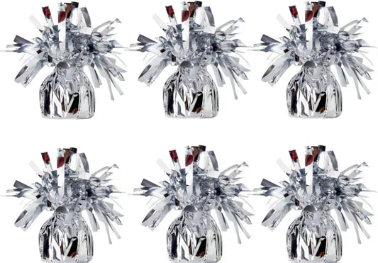 balloon weights are perfect for parties, birthdays, weddings. Each pack includes 6PCS durable weights that easily decorate balloons and elevate any celebration. (Silver)