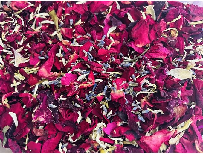TooGet Wedding Confetti Dried Flower Petals, 100% Natural Confetti Dried Petal Biodegradable for Wedding and Party Decoration*115g Red Roses