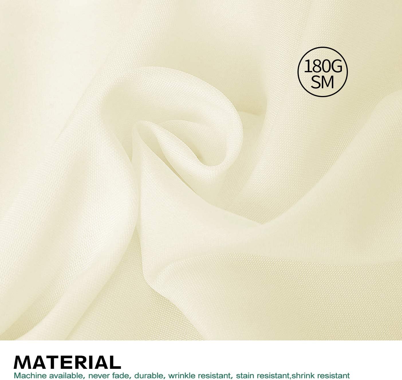 Surmente Ivory Tablecloth 60 x 102-inch Rectangular Polyester Table Cloth for Weddings, Banquets, or Restaurants