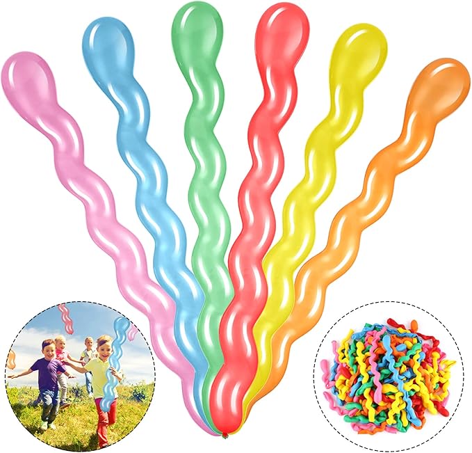 Sumind 100 Pcs 40'' Latex Spiral Balloons Colorful Twisted Long Assorted Colors Balloon for Playing Wedding Birthday Party Theme Parties Festival Parties(Vibrant Color)