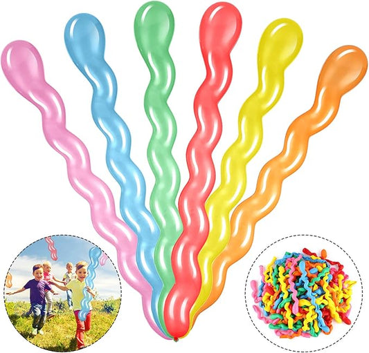 Sumind 100 Pcs 40'' Latex Spiral Balloons Colorful Twisted Long Assorted Colors Balloon for Playing Wedding Birthday Party Theme Parties Festival Parties(Vibrant Color)