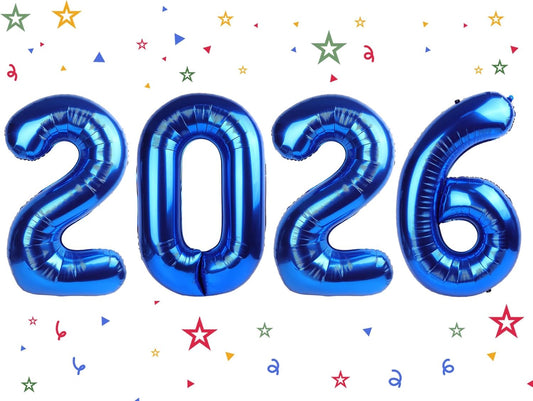 2026 Balloon - Metallic Blue Birthday Number Balloons, 40 Inch Large Foil Balloons for Men Women Boys Girls Navy Blue Themed Birthday Decorations，Number 2026 Balloon