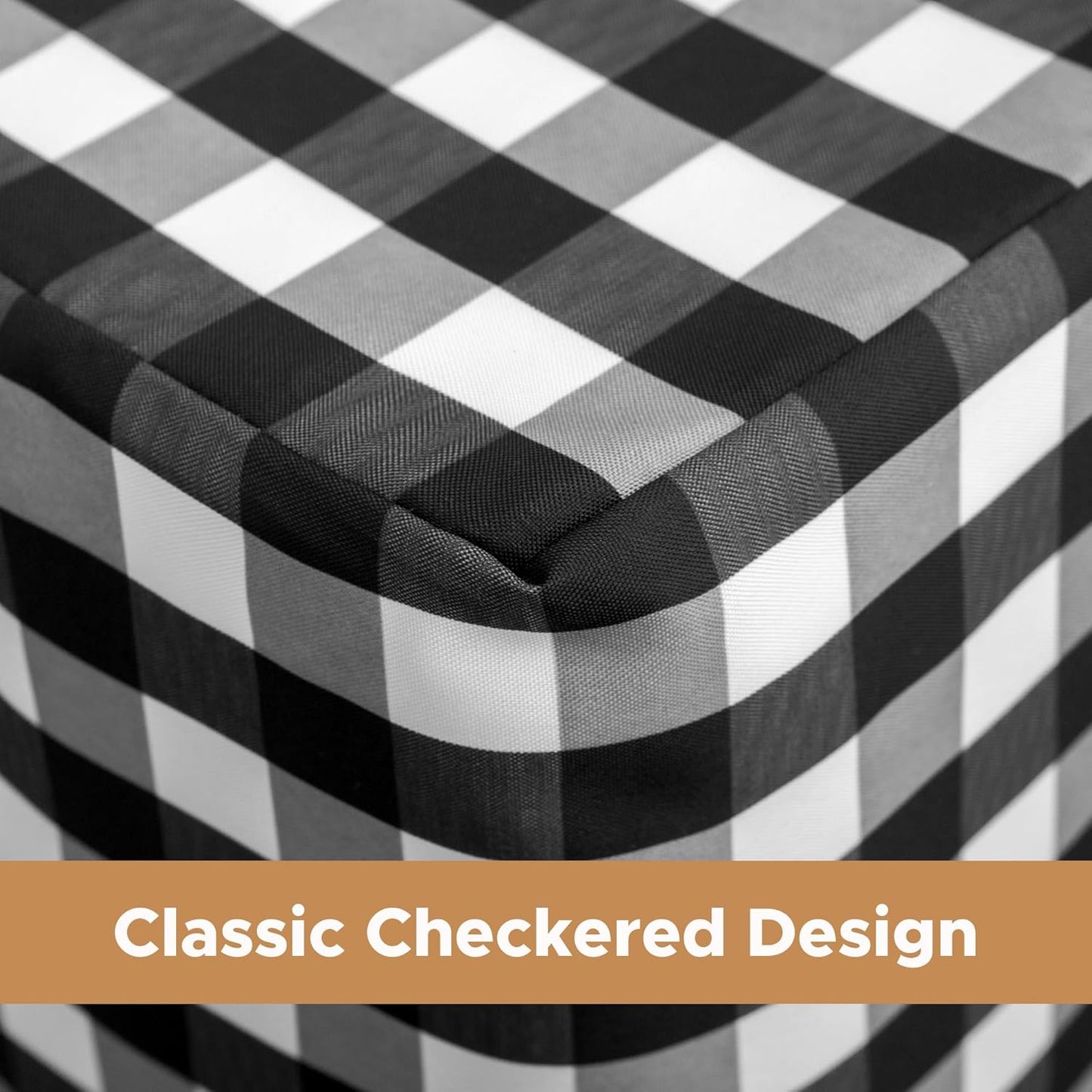 HolidayIdeas Checkered Fitted Table Covers for 8 Foot Tables - 96 x 30 Inch - 2 Pack Rectangle Table Clothes Buffalo Plaid Table Cover for Folding Table, Parties, Picnic, Trade Show (Black and White)