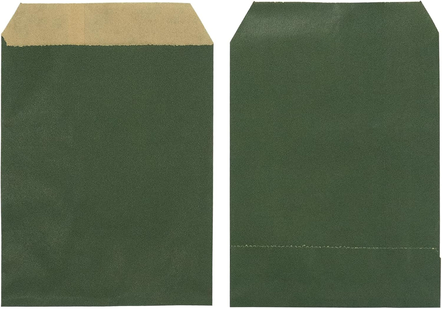 AZOWA Dark Green Candy Buffet Bags 5 x 7 In Small Paper Treat Bags 100 Pieces