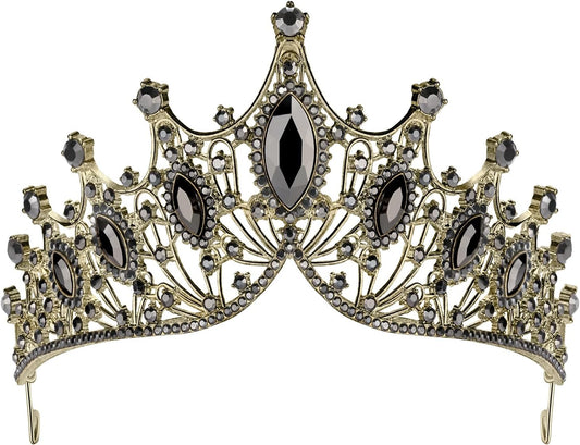 princess tiara，birthday princess gold crown for women，prom queen sash and tiara set， gothic tiaras，belle girl aurora crowns， princess adult woman, black swan