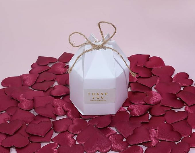 ONLYKXY 200Pcs 3.5cm Big Sponge Confetti Decor Glitter Flower Heart Shape Petals Table Decoration for Wedding Party Valentine's Day Scatter Ponge Petal Confetti (Claret-Red)