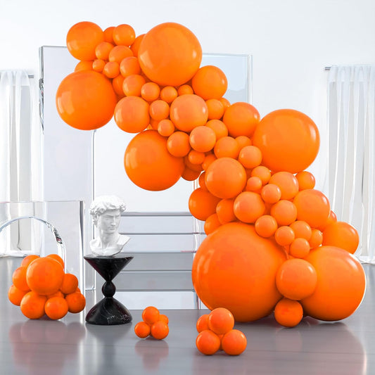 PartyWoo Tangerine Orange Balloons, 100 pcs Dark Different Sizes Pack of 36 Inch 18 Inch 12 Inch 10 Inch 5 Inch Deep for Balloon Garland as Party Decorations, Orange-Y9