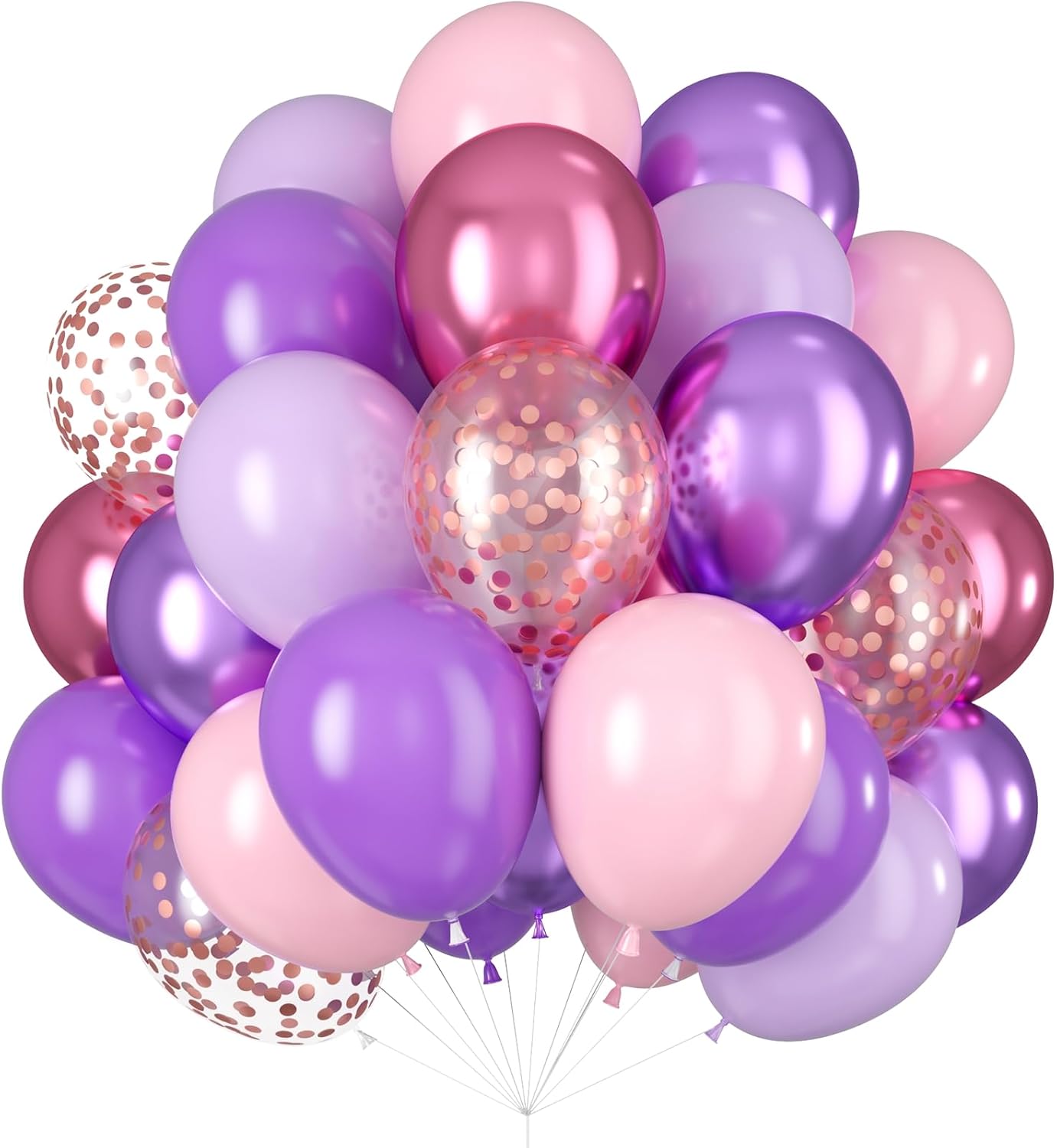 Pink and Purple Balloons Metallic Purple Pink Red Balloons for Butterfly Birthday Party Decorations Pastel Latex Balloon 12inch 60pcs Balloon Bridal Shower Bachelorette Engagement