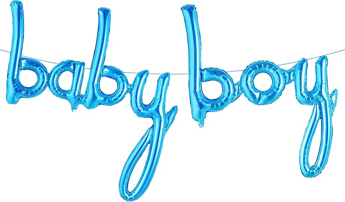 KatchOn, Blue Baby Boy Balloons - 37 Inch | Its a Boy Balloons for Baby Shower Decorations | Baby Shower Balloons | Script Baby Boy Balloons Blue, Gender Reveal Balloons for Gender Reveal Decorations