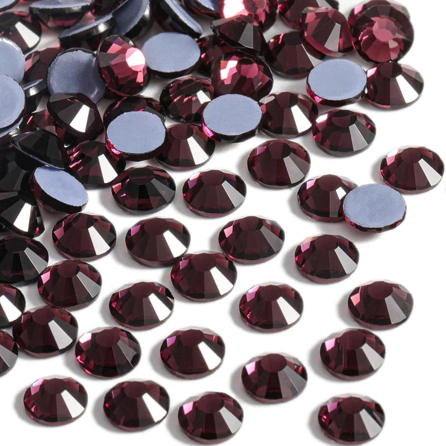 Beadsland Hotfix Rhinestones, 288pcs Crystal Rhinestones for Crafts Clothes DIY Decoration, Amethyst, SS34, 7.0-7.3mm