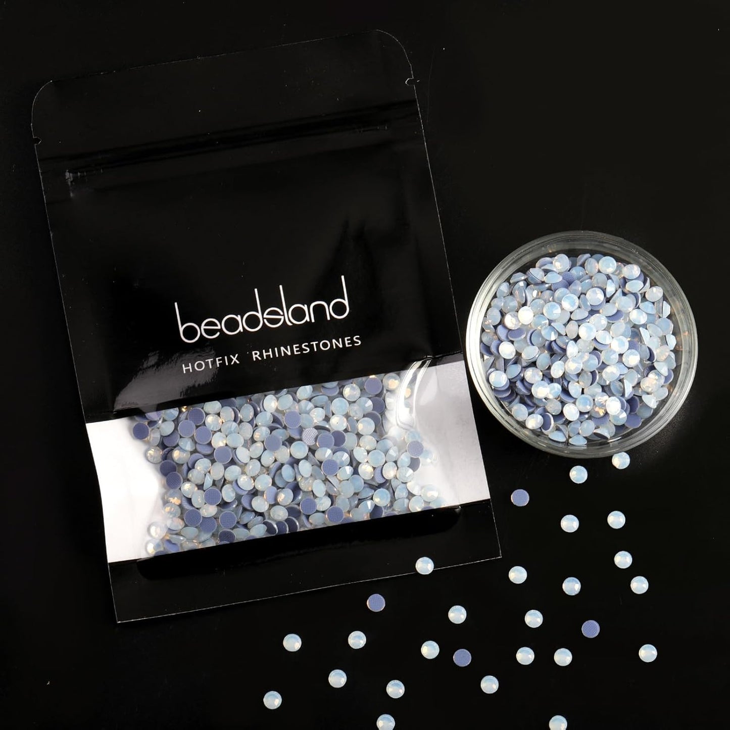 Beadsland Hotfix Rhinestones, 2880pcs Crystal Rhinestones for Crafts Clothes DIY Decoration, White Opal, SS6, 1.9-2.1mm