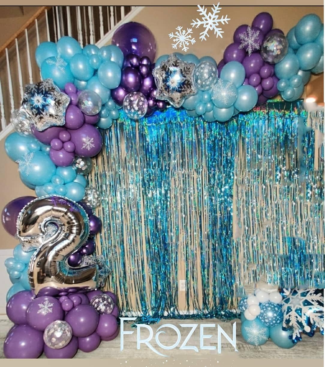 Frozen Balloon Arch Garland Kit, 164Pcs Winter Wonderland Balloon Arch Kit Blue Purple Clear Snowflake Balloons for Winter Wonderland Theme Baby Shower Snow Girl Princess Birthday Decorations
