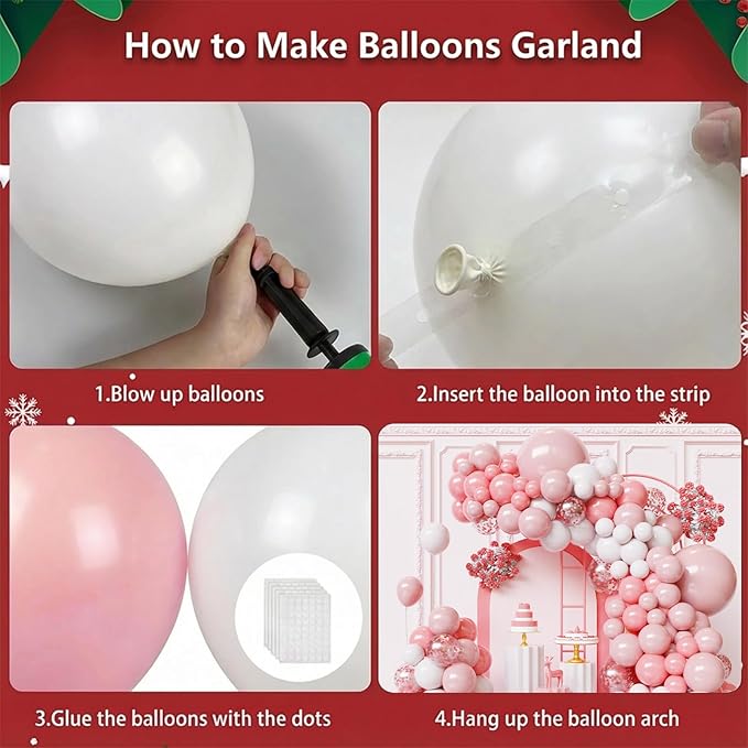 Pink and White Balloons Arch Kit,130pcs Light Pink Balloons Different Sizes White Latex Balloons for Wedding,Baby Shower,Gender Reveal,Birthday,Valentine's Day Decorations