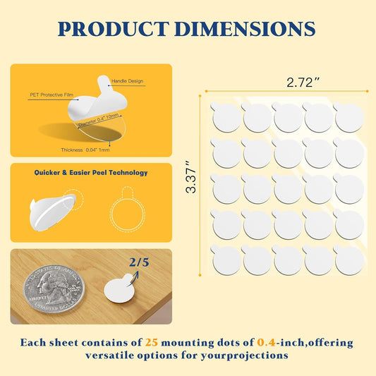 Adhesive Dots Double Sided– 100pcs Waterproof Small Sticky Tack Putty, Clear Removable Wall Sticky for Crafts, Posters, Balloons Festival Decoration Picture