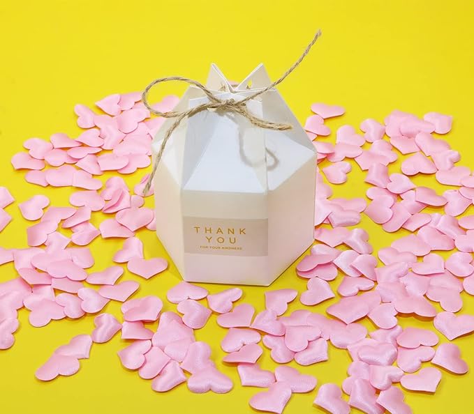 ONLYKXY 200Pcs Sponge Confetti Flower Decor Heart Shape Petals Table Wedding Decoration Glitter Scatter for Wedding Party Valentine's Day Scatter Ponge Petal Confetti (Pink)