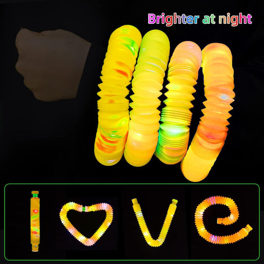 Orange 6 Pack Light Up Party Favors Supplies,Bulk Glow Sticks Bracelet,Necklace Accessories for Kids,Birthday Return Gifts Treats,Easter Basket Goodie Bag Stuffer Fillers for Boys Girls