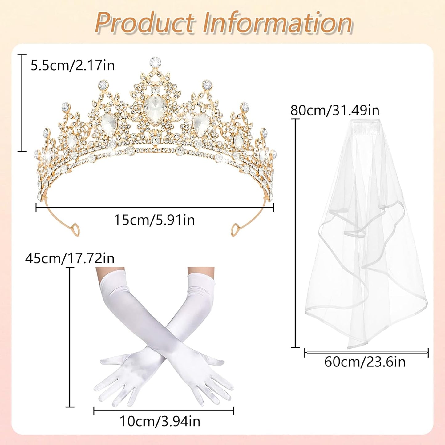 Crystal Tiaras & Crowns for Women, Bride Royal Queen Headband Princess Headpieces for Birthday Cake Crown & Prom Pageant Party