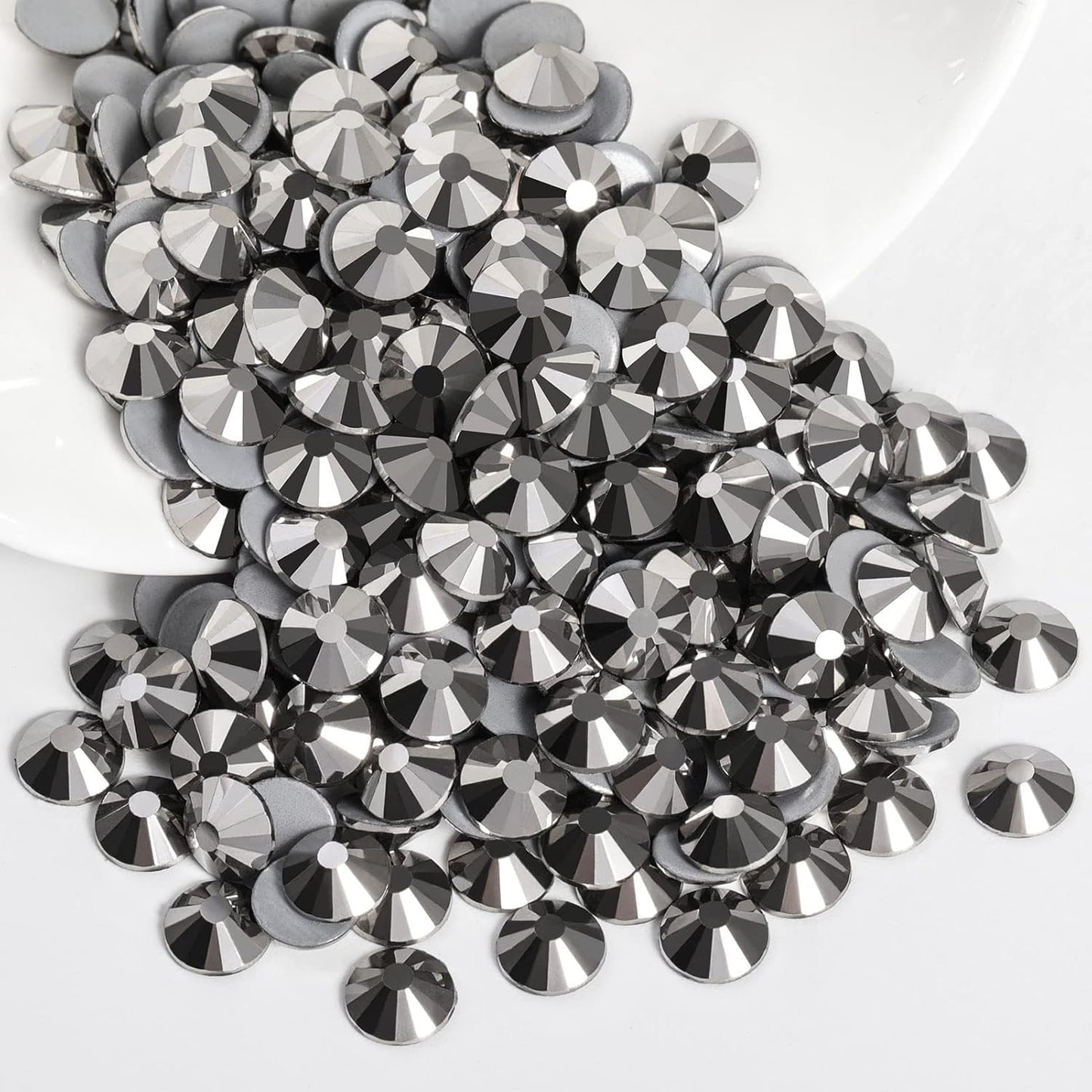 Beadsland Hotfix Rhinestones, 1440pcs Flatback Crystal Rhinestones for Crafts Clothes DIY Decoration,Hematite, SS20, 4.6-4.8mm