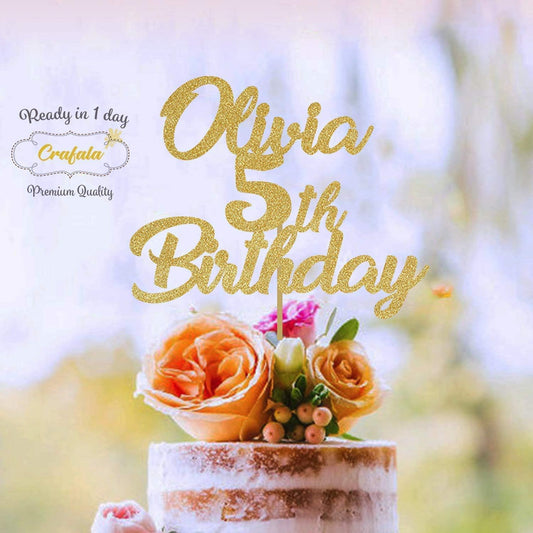 Birthday Name Custom Cake Topper, Gold Glitter, Personalized Cake Topper, Custom Text Cake Topper, Birthday, Bride, Marry, Wedding, Graduate, Retirement