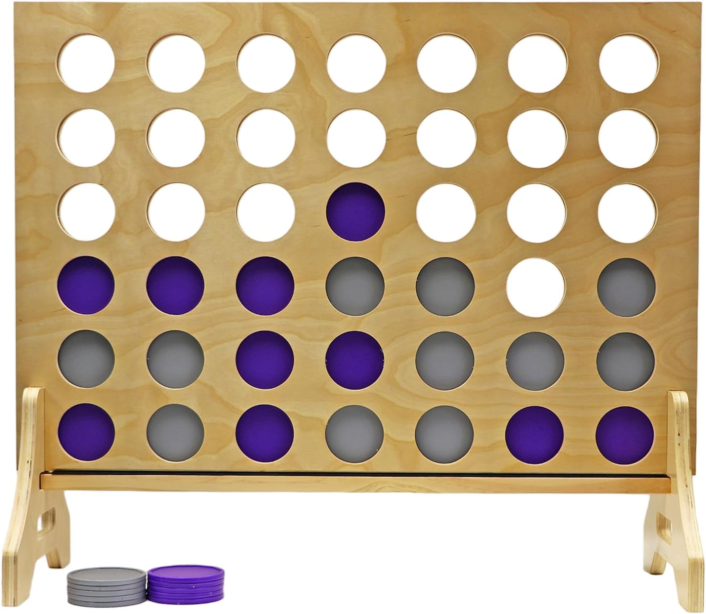 Tailgating Pros Premium Giant Four in a Row with Carrying Case - Jumbo Oversized Outdoor Yard Game - Connect Multiple Pucks in a Row to Win - Many Puck Colors Available!