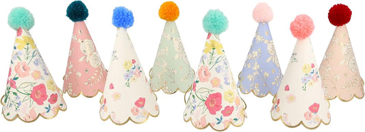 Meri Meri Birthday Party Hats, Pack of 8 Bright and Colorful Cone Birthday Hats for Kids & Adults, Cone Party Hats