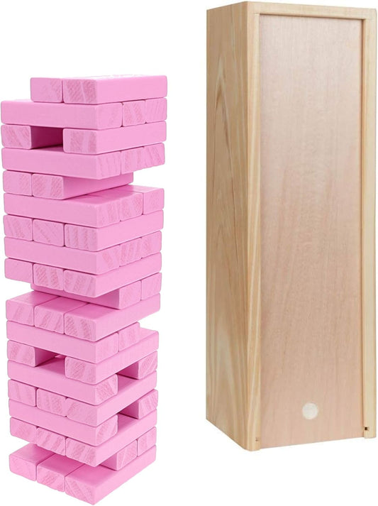 WE Games Wooden Block Stacking Party Game for Adults, Tumble Tower Wedding Guest Book Alternative, Tabletop Games, Includes Storage Case, 12 inches
