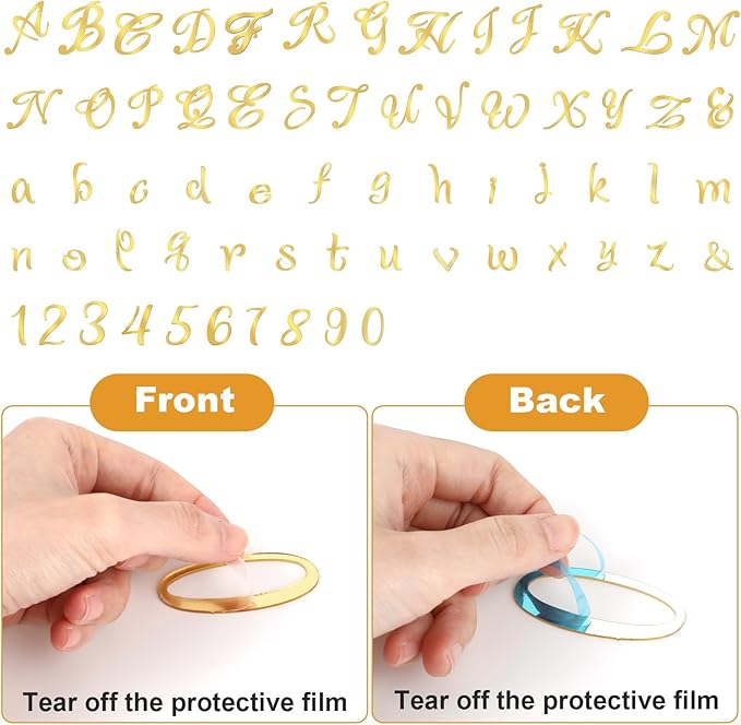 Tyqour 64Pcs Acrylic Alphabet Number Cake Topper Gold Personalized Cake Topper Custom Cupcake Toppers with Number 0-9 Alphabet A-Z Acrylic Cake Letters for Birthday Anniversary Wedding Party Supplies