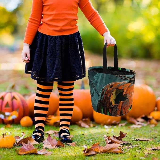Halloween Candy Bucket - Halloween Black Cat Pumpkin Trick Or Treat Candy Bag, Gift Bag for Party Favor Supplies