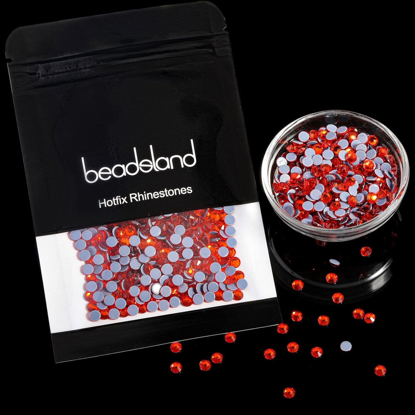 Beadsland Hotfix Rhinestones, 288pcs Crystal Rhinestones for Crafts Clothes DIY Decoration, Orange, SS34, 7.0-7.3mm