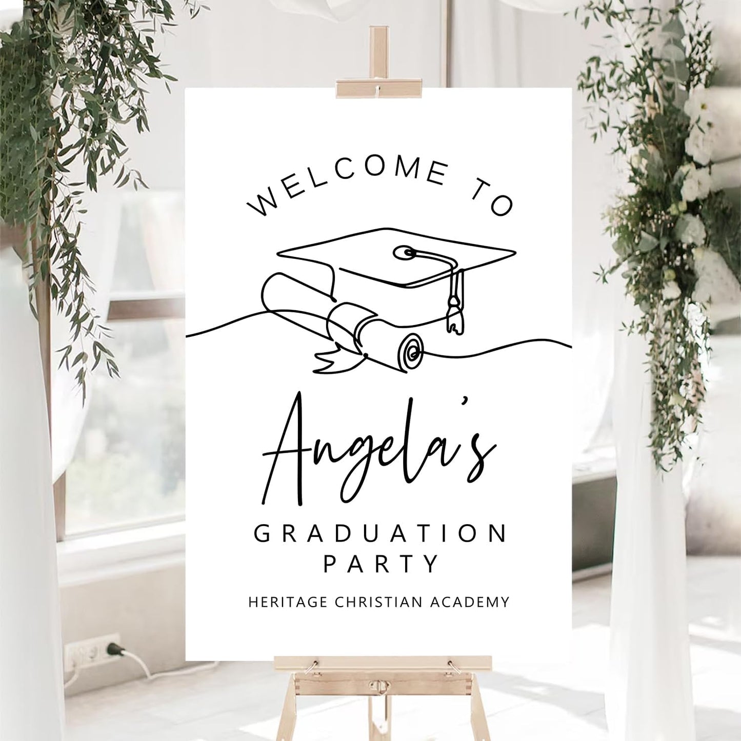 Personalized Senior High School College Graduation Sign, Modern Minimalist Graduation Party Welcome Sign 2025, Class of 2025 Banner, Class of 2025 Decor