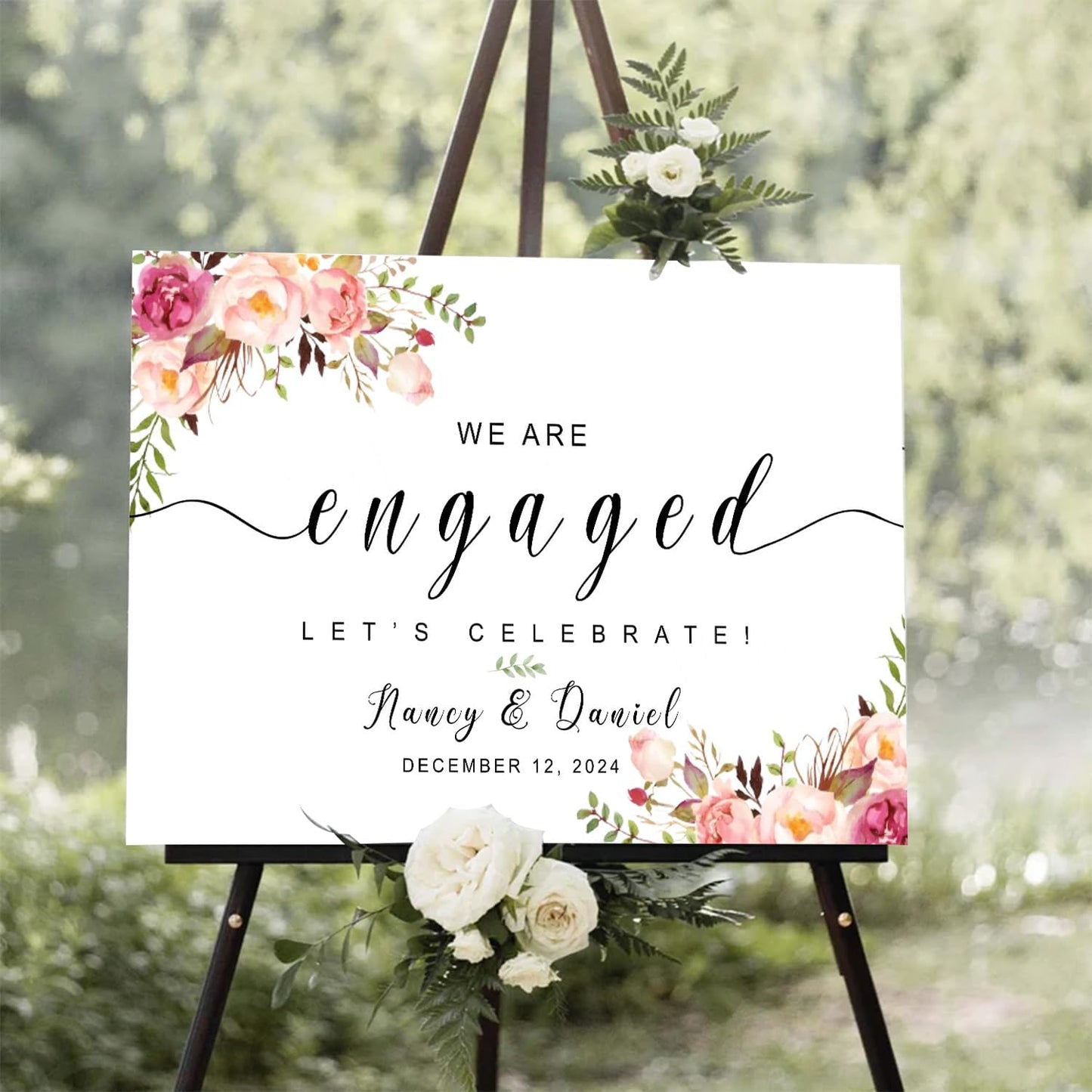 We Are Engaged Sign, Engagement Party Sign, Engagement Welcome Sign, Engagement Party Decorations, Engagement Sign With Stand, Engagement Welcome Signs For Ceremony
